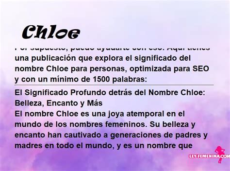 El encanto y significado detrás del nombre Chloe: Descubre su .